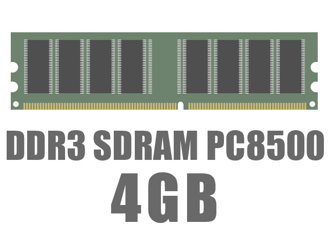DIMM DDR3 SDRAM PC3-8500 4GB OEM バルク