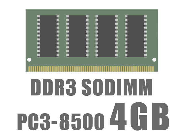 [DDR3-SODIMM]SODIMM DDR3 PC3-8500 4GB バルク